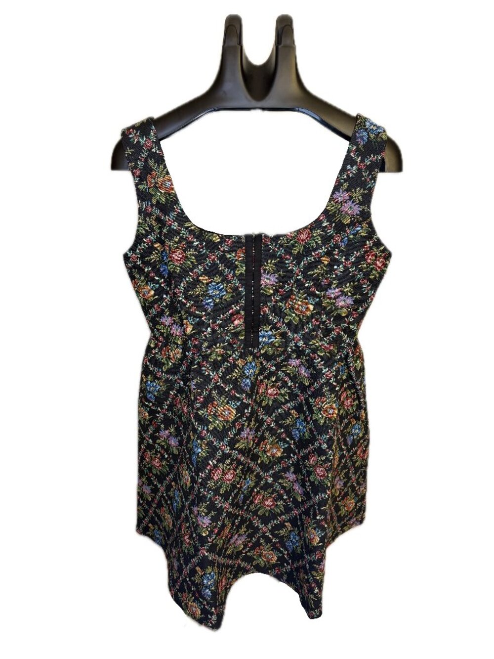 ModCloth Aura Black Floral Brocade Tapestry Corset Dirndl Dress Size Large NWT